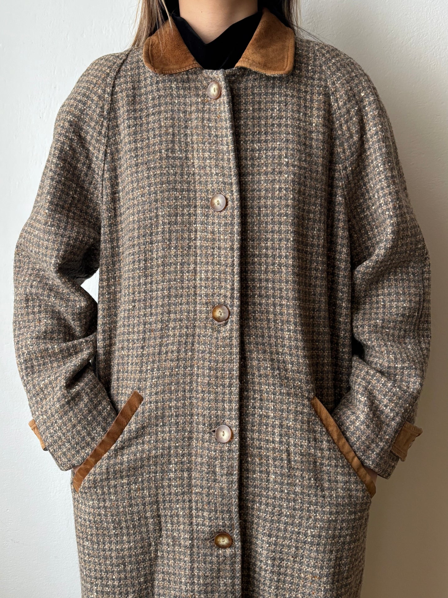 L.L.Bean tweed wool coat with made in USA