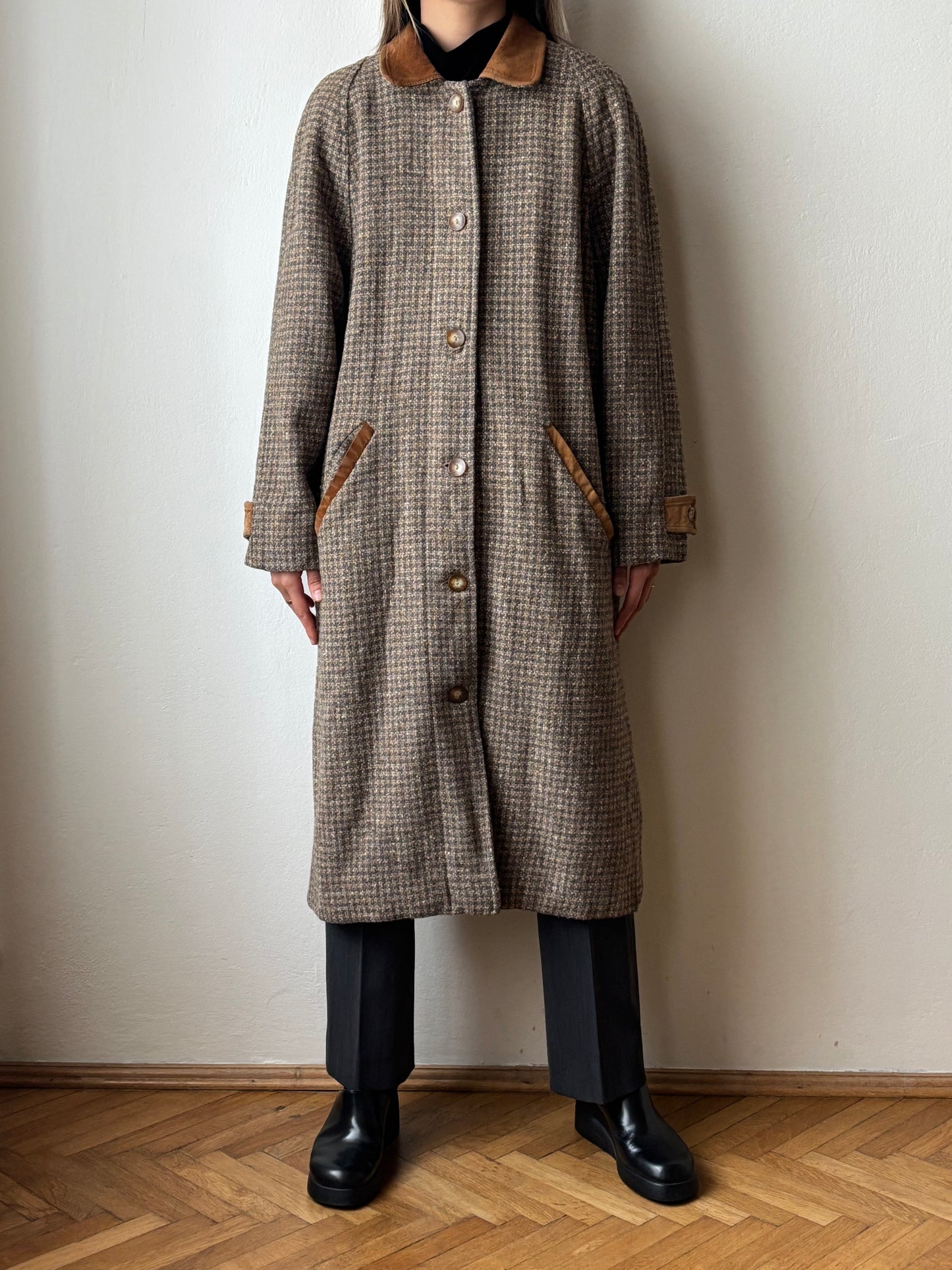 L.L.Bean tweed wool coat with made in USA