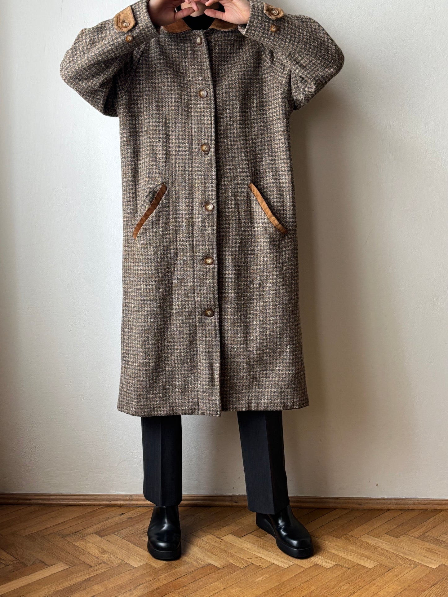 L.L.Bean tweed wool coat with made in USA