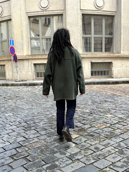 1990s Patagonia Shirring Coat 90年代 パタゴニア シャーリングコート フリース シンチラ レア ナイロン Toto Praha Vintage clothing shop Antique shop 古着屋 プラハ Showroom appointment Prague ユーロ古着 ヨーロッパ古着 古着卸 ヴィンテージ Made in USA アメリカ製 緑 Green
