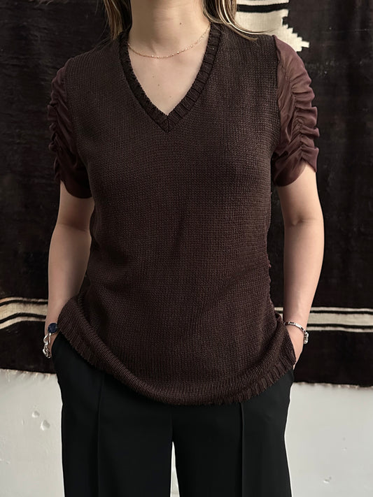 cotton knit x sherring net 90s Italy