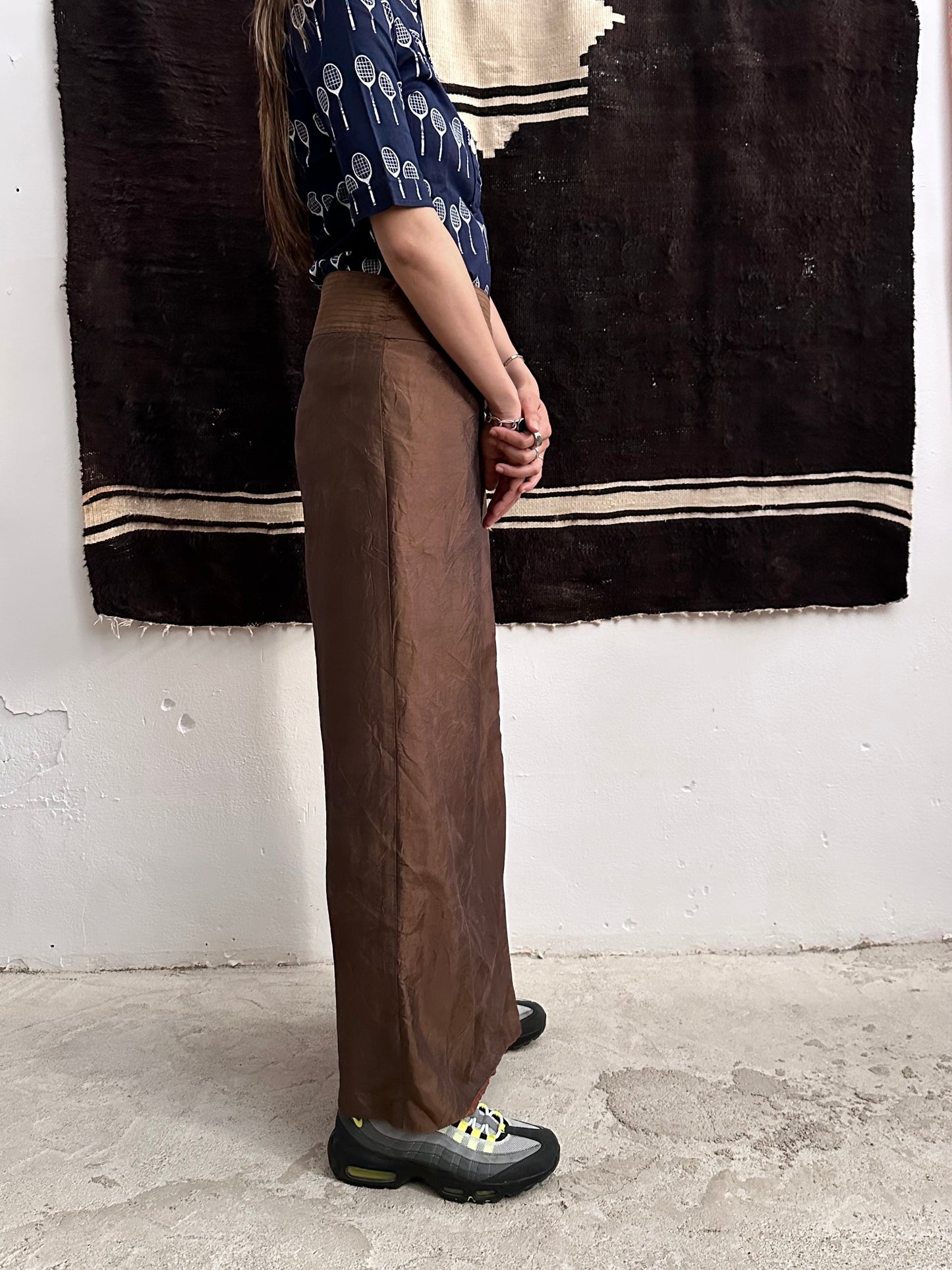 silk shantung wrapping skort