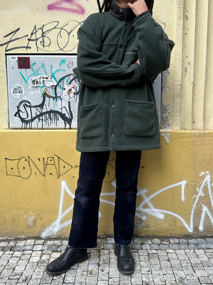 1990s Patagonia Shirring Coat 90年代 パタゴニア シャーリングコート フリース シンチラ レア ナイロン Toto Praha Vintage clothing shop Antique shop 古着屋 プラハ Showroom appointment Prague ユーロ古着 ヨーロッパ古着 古着卸 ヴィンテージ Made in USA アメリカ製 緑 Green