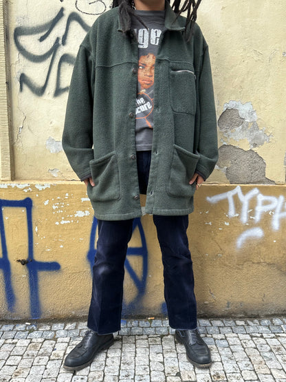 1990s Patagonia Shirring Coat 90年代 パタゴニア シャーリングコート フリース シンチラ レア ナイロン Toto Praha Vintage clothing shop Antique shop 古着屋 プラハ Showroom appointment Prague ユーロ古着 ヨーロッパ古着 古着卸 ヴィンテージ Made in USA アメリカ製 緑 Green