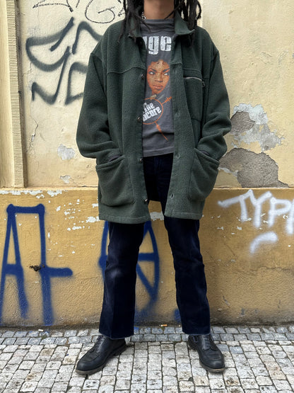 1990s Patagonia Shirring Coat 90年代 パタゴニア シャーリングコート フリース シンチラ レア ナイロン Toto Praha Vintage clothing shop Antique shop 古着屋 プラハ Showroom appointment Prague ユーロ古着 ヨーロッパ古着 古着卸 ヴィンテージ Made in USA アメリカ製 緑 Green