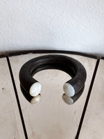black wooden and mother of pearl bangle