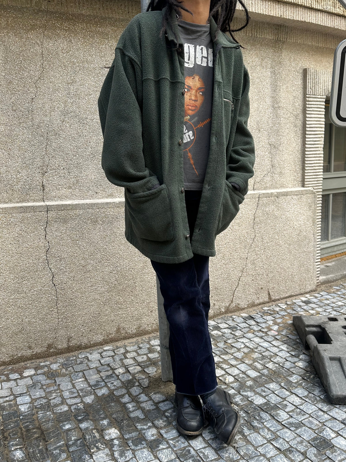 1990s Patagonia Shirring Coat 90年代 パタゴニア シャーリングコート フリース シンチラ レア ナイロン Toto Praha Vintage clothing shop Antique shop 古着屋 プラハ Showroom appointment Prague ユーロ古着 ヨーロッパ古着 古着卸 ヴィンテージ Made in USA アメリカ製 緑 Green