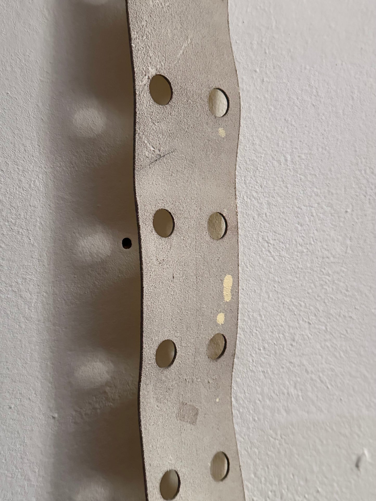 vintage leather belt - ivory punch