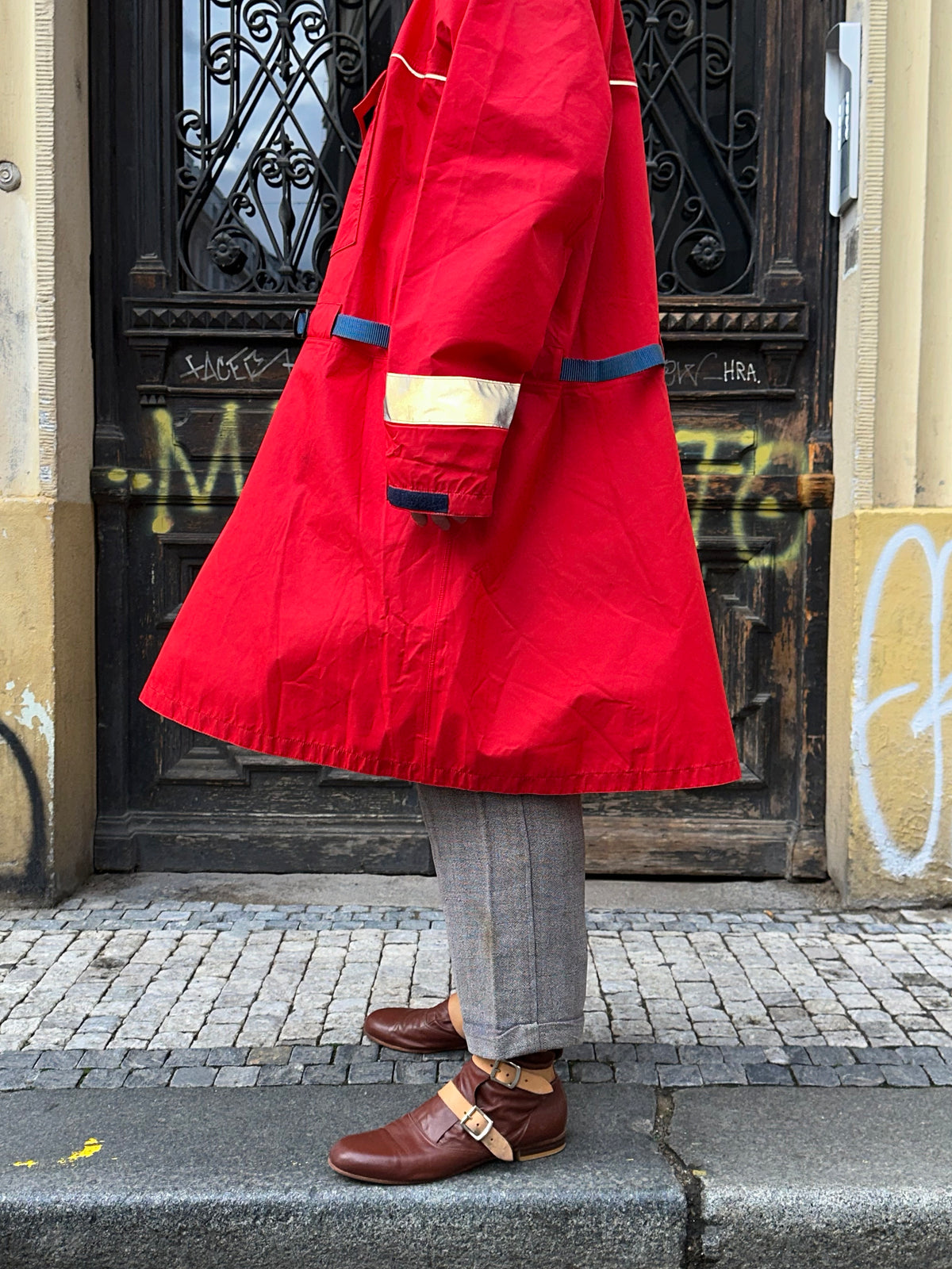 1990s Patagonia Sailing Jacket Smock Red 90年代 パタゴニア セーリング ナイロン 赤 レア Toto Praha Vintage clothing shop Antique shop 古着屋 プラハ Showroom appointment Prague ユーロ古着 ヨーロッパ古着 古着卸 ヴィンテージ