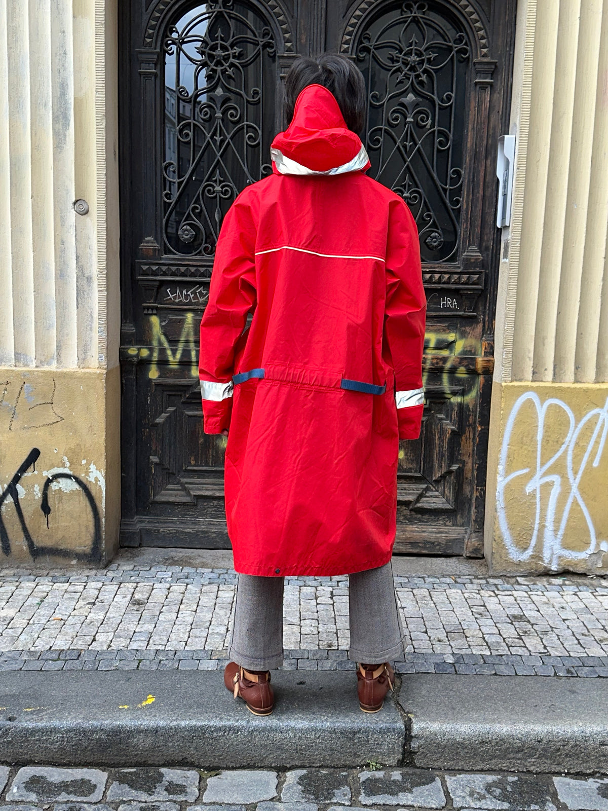 1990s Patagonia Sailing Jacket Smock Red 90年代 パタゴニア セーリング ナイロン 赤 レア Toto Praha Vintage clothing shop Antique shop 古着屋 プラハ Showroom appointment Prague ユーロ古着 ヨーロッパ古着 古着卸 ヴィンテージ