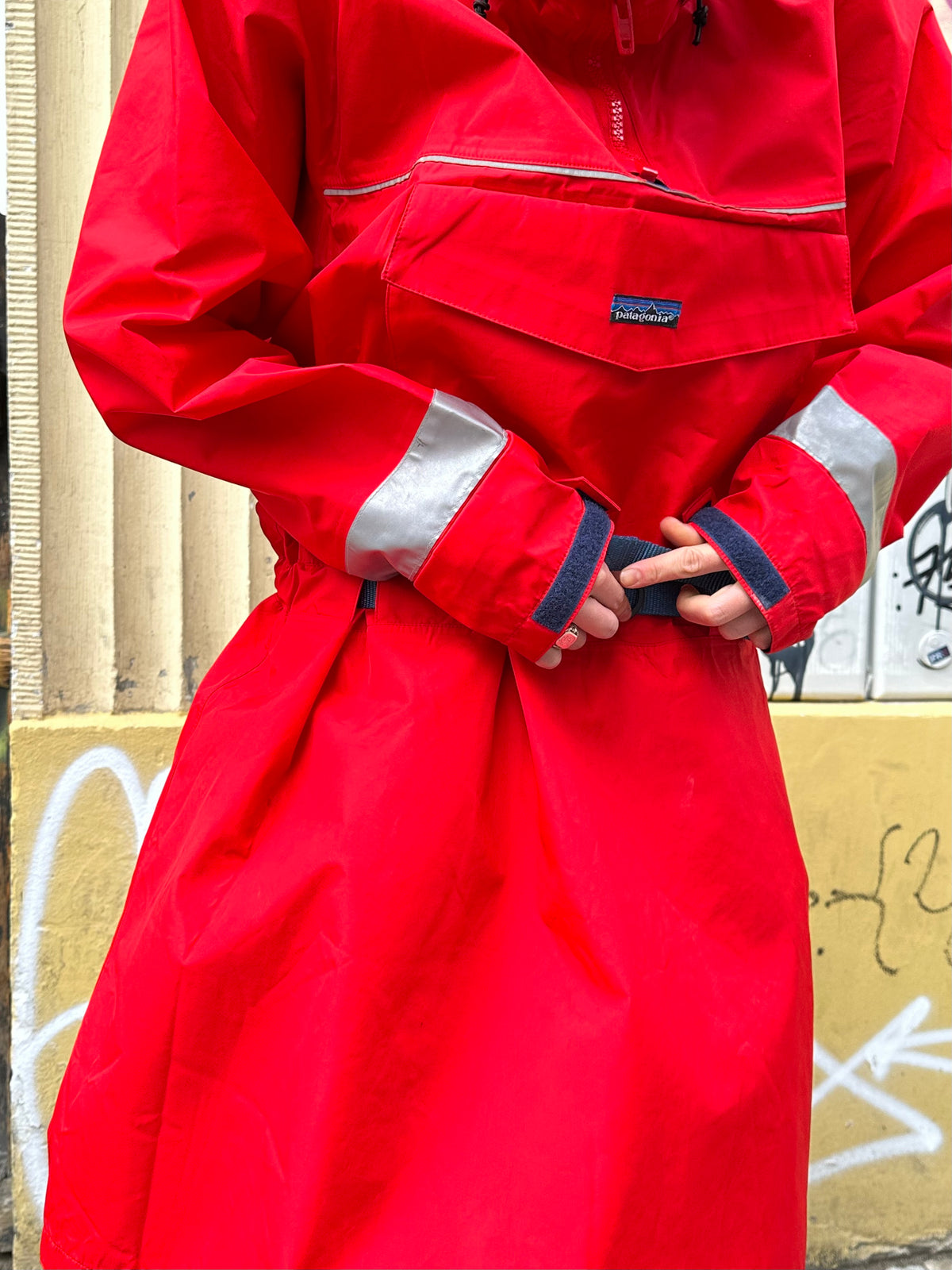 1990s Patagonia Sailing Jacket Smock Red 90年代 パタゴニア セーリング ナイロン 赤 レア Toto Praha Vintage clothing shop Antique shop 古着屋 プラハ Showroom appointment Prague ユーロ古着 ヨーロッパ古着 古着卸 ヴィンテージ