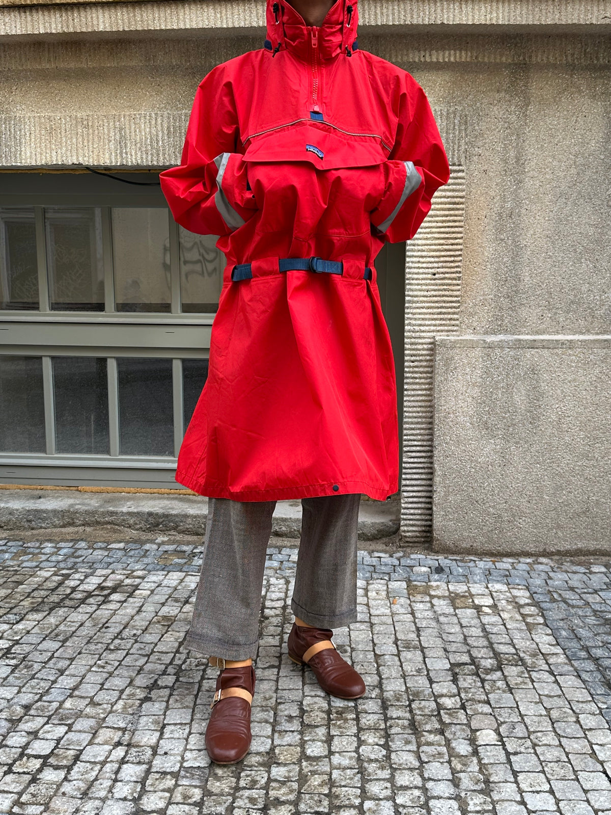 1990s Patagonia Sailing Jacket Smock Red 90年代 パタゴニア セーリング ナイロン 赤 レア Toto Praha Vintage clothing shop Antique shop 古着屋 プラハ Showroom appointment Prague ユーロ古着 ヨーロッパ古着 古着卸 ヴィンテージ