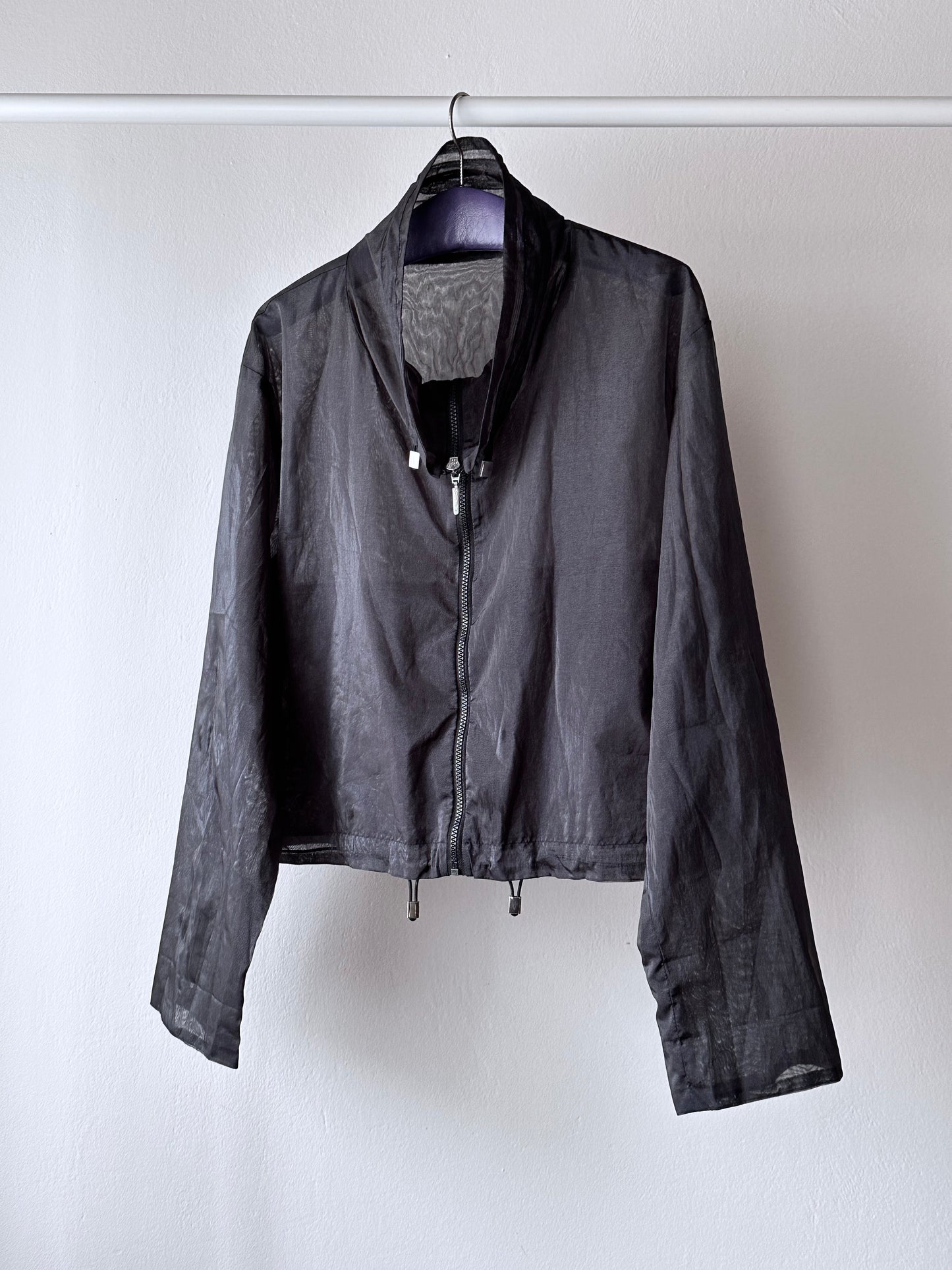 nylon sheer jacket with draw strings