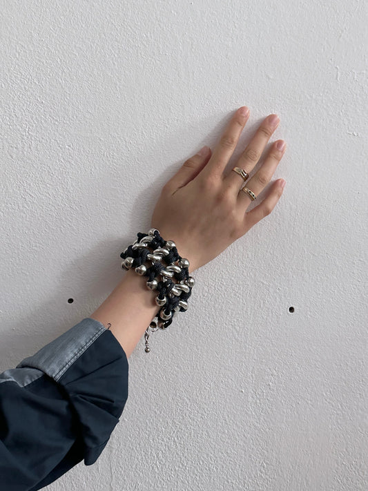 chubby chain with rope knit bracelet