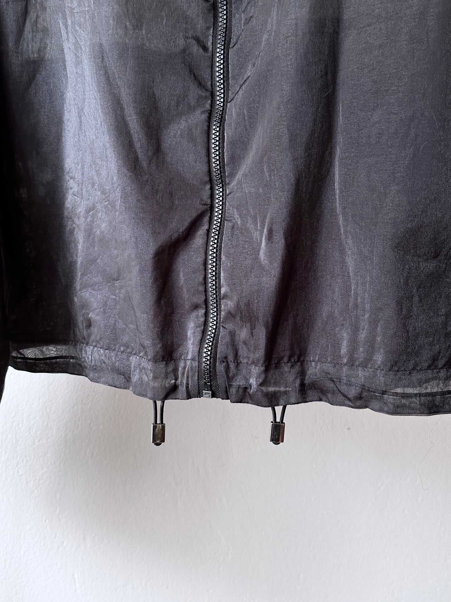 nylon sheer jacket with draw strings