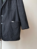 90s Black linen/cotton tailored jacket , Germany