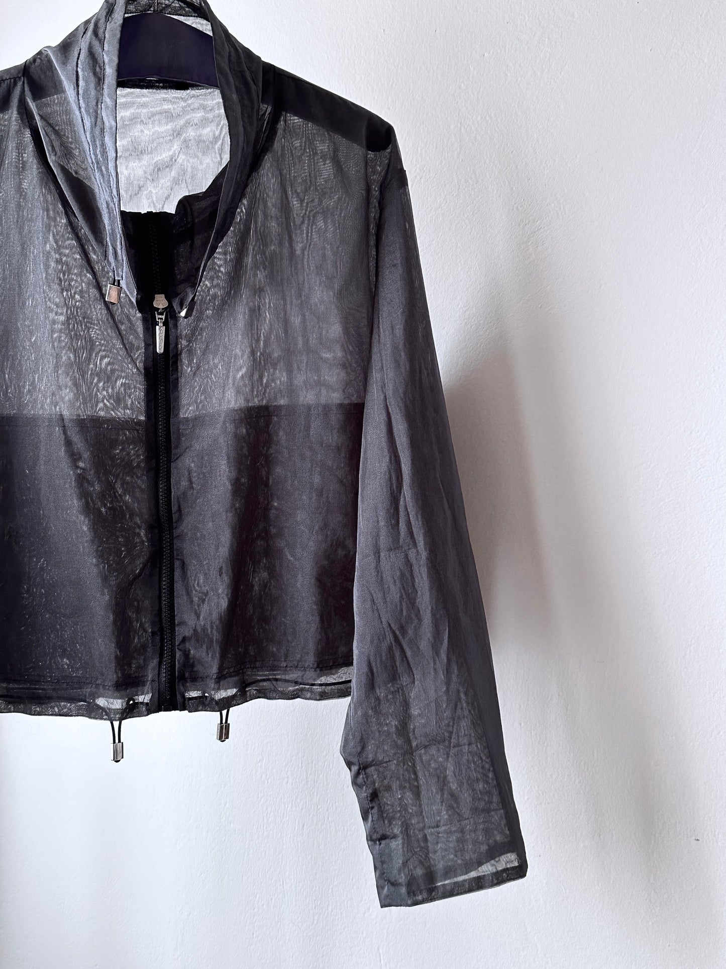 nylon sheer jacket with draw strings