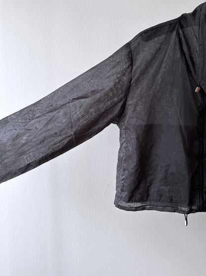 nylon sheer jacket with draw strings