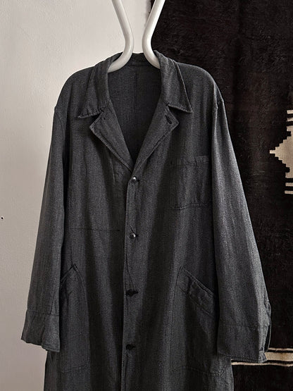 60s French Black Chambray Atelier Coat
