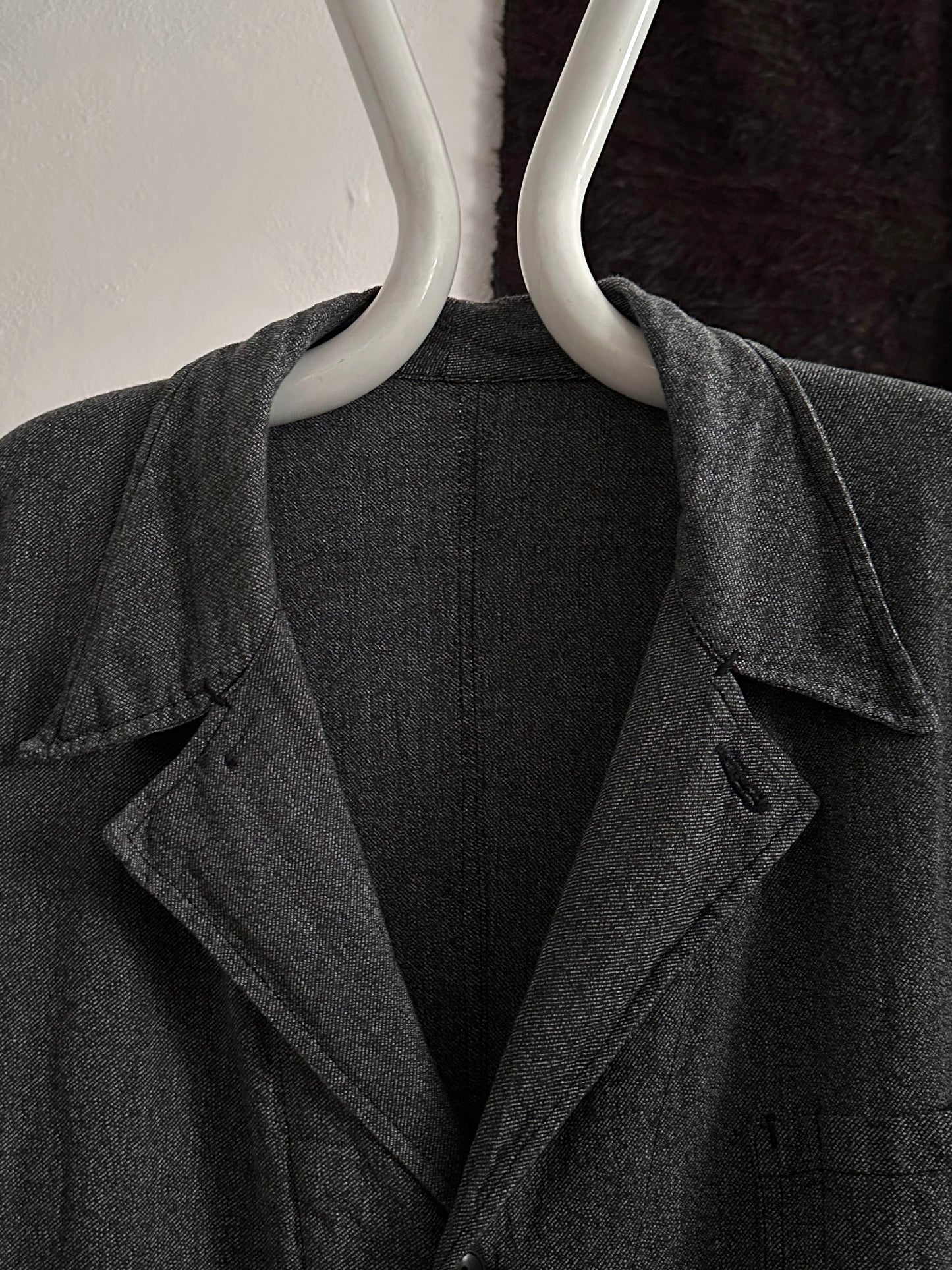 60s French Black Chambray Atelier Coat
