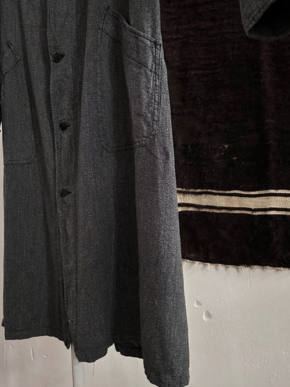 60s French Black Chambray Atelier Coat