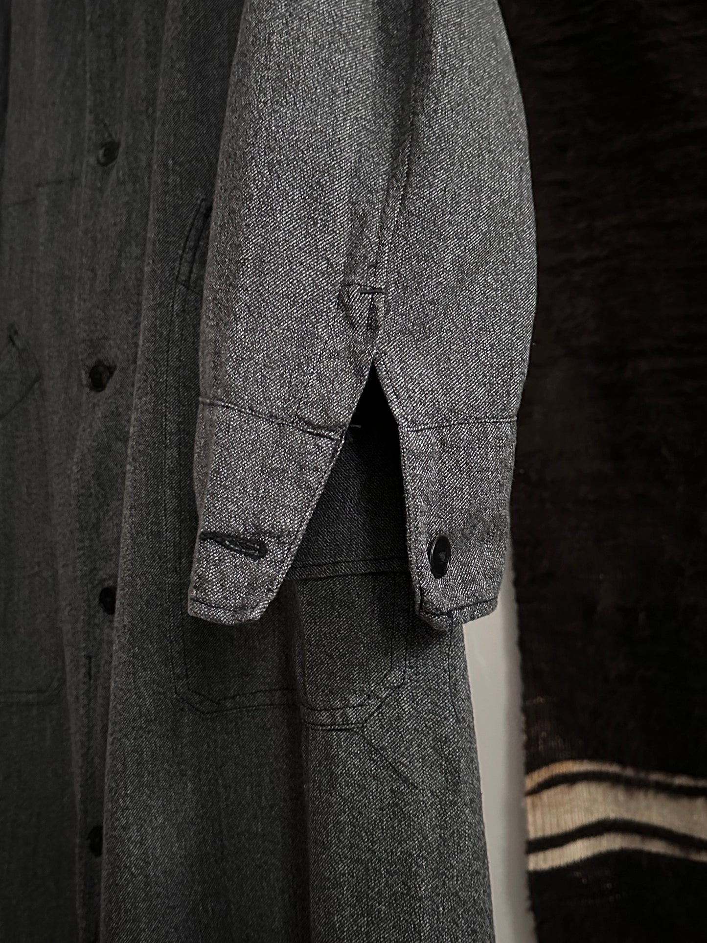 60s French Black Chambray Atelier Coat