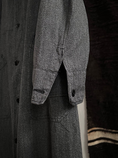 60s French Black Chambray Atelier Coat