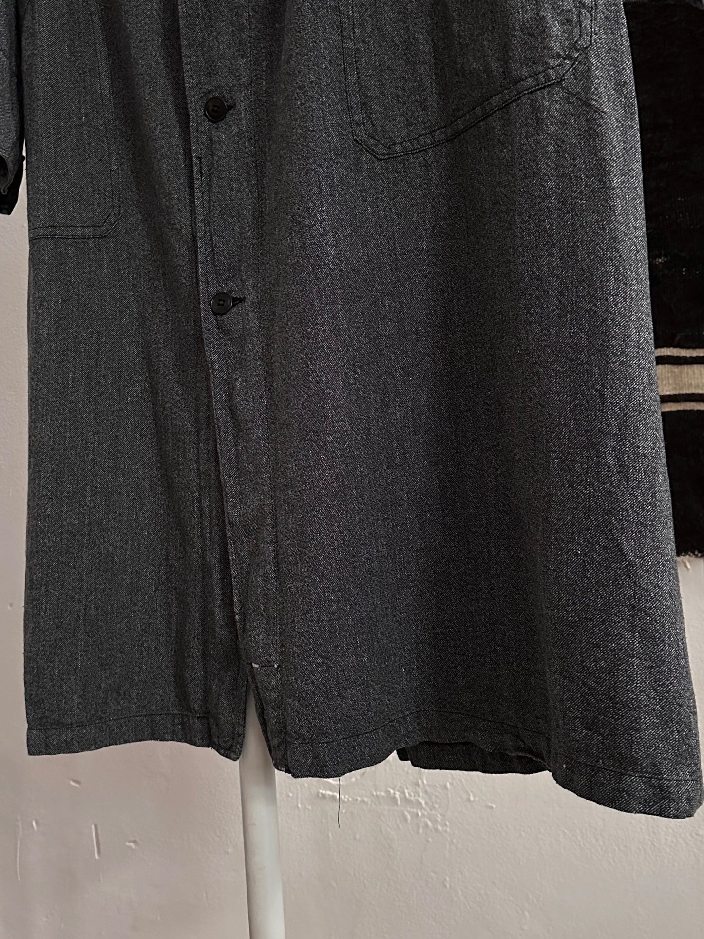 60s French Black Chambray Atelier Coat