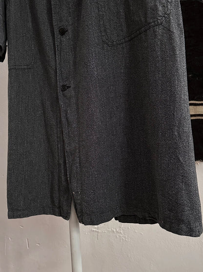 60s French Black Chambray Atelier Coat