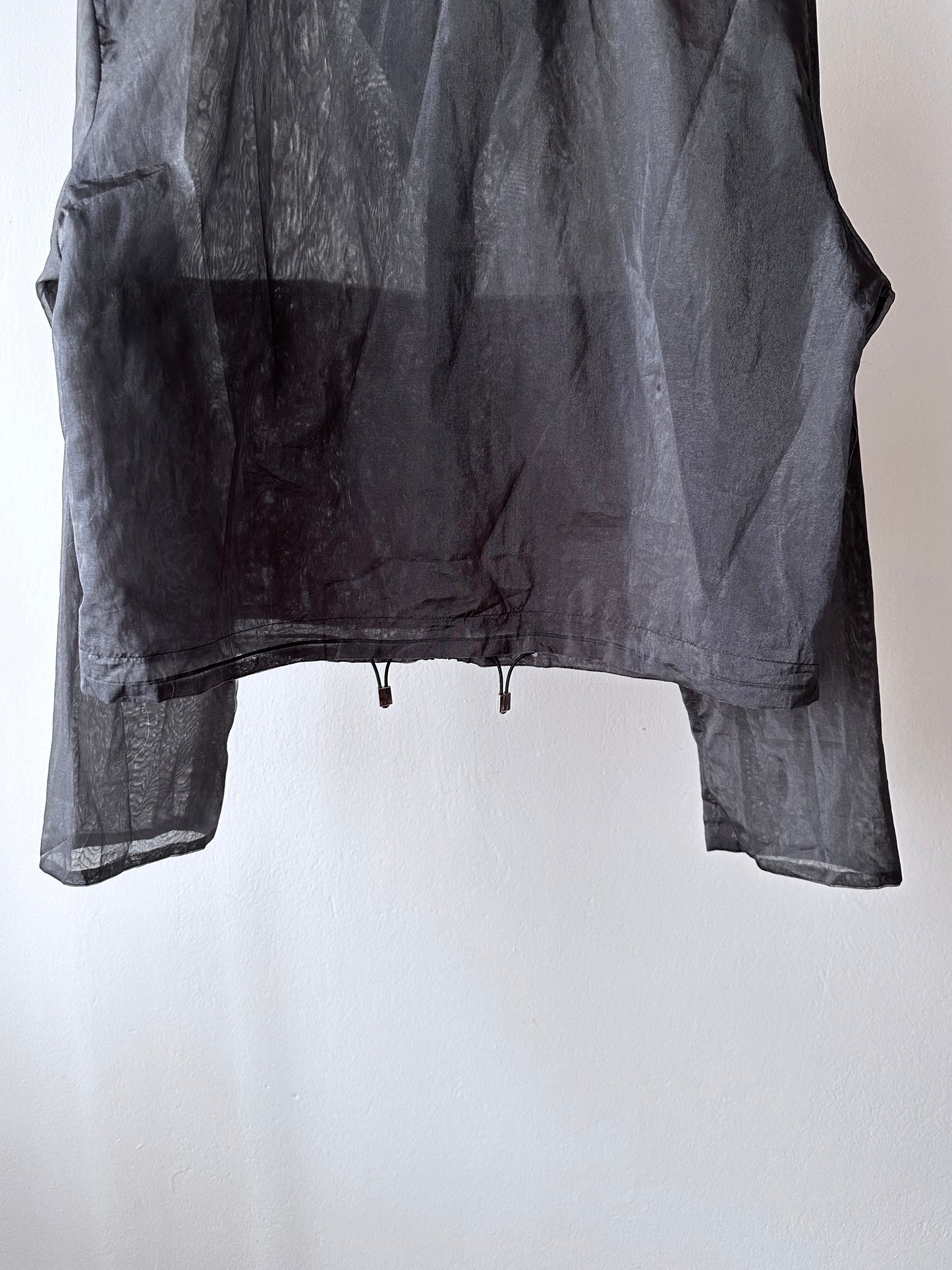 nylon sheer jacket with draw strings