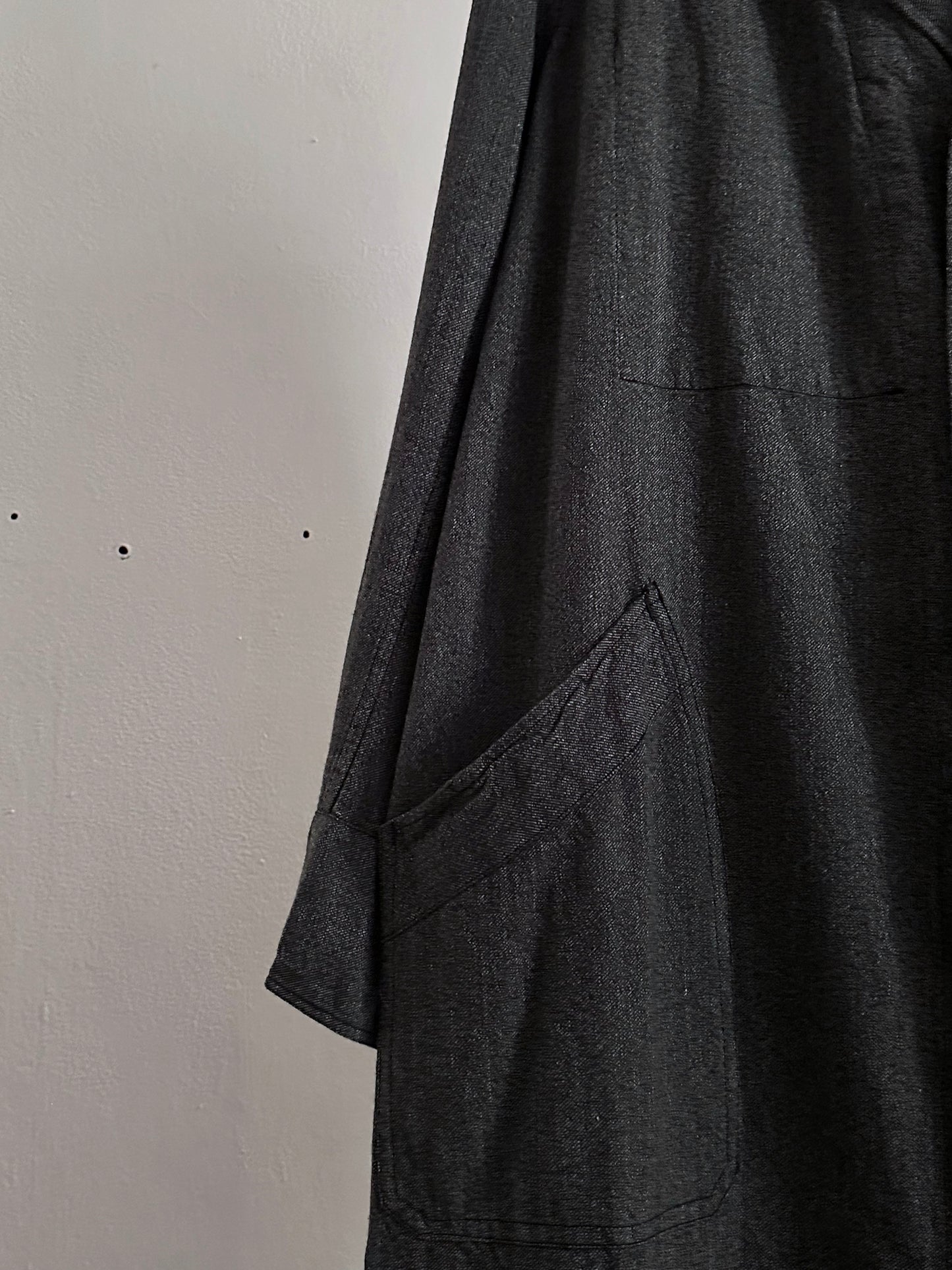 60s French Black Chambray Atelier Coat