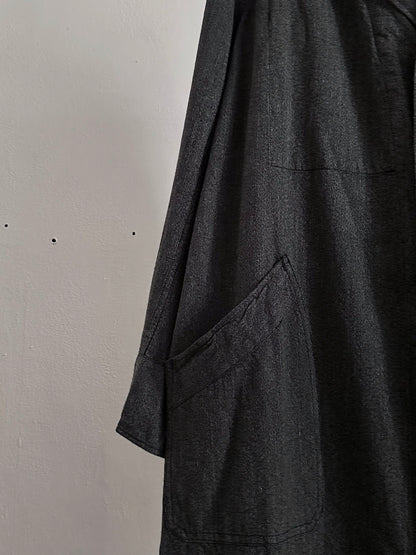 60s French Black Chambray Atelier Coat