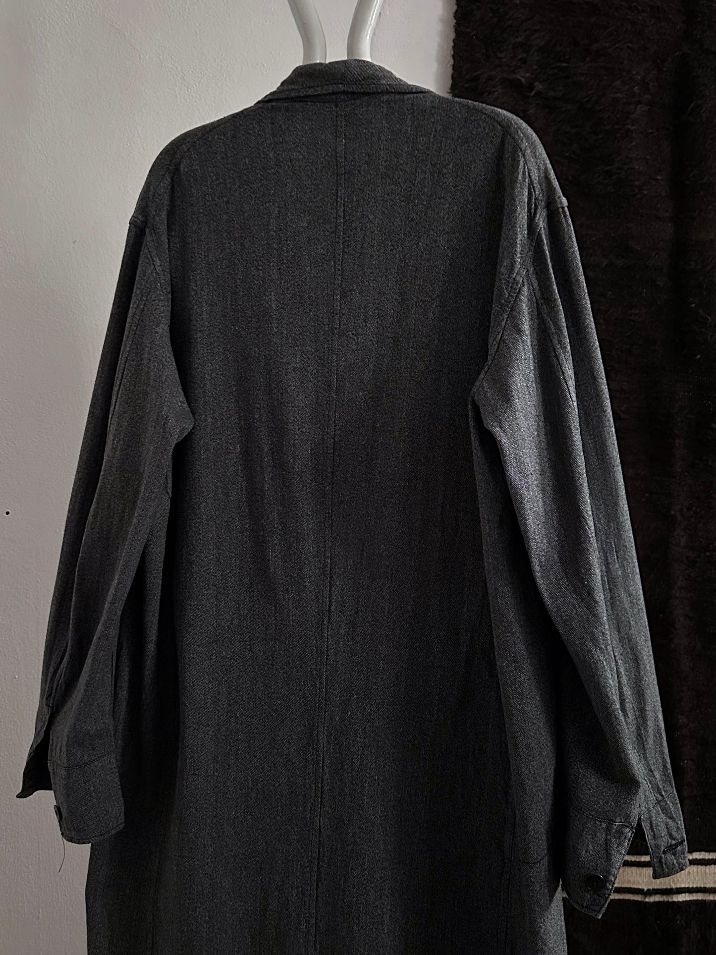 60s French Black Chambray Atelier Coat