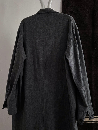 60s French Black Chambray Atelier Coat