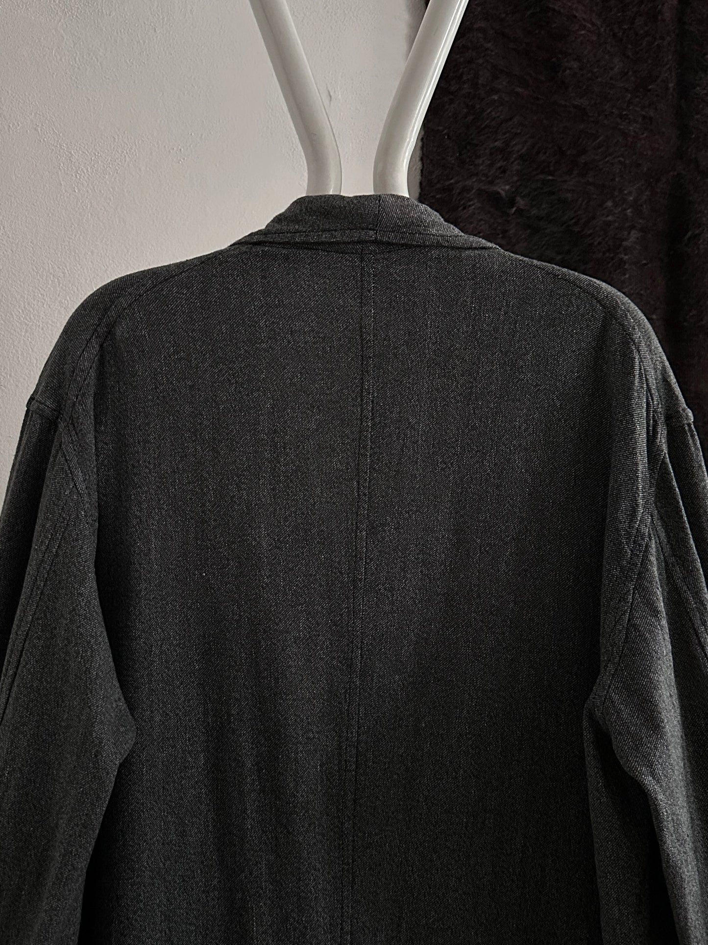 60s French Black Chambray Atelier Coat