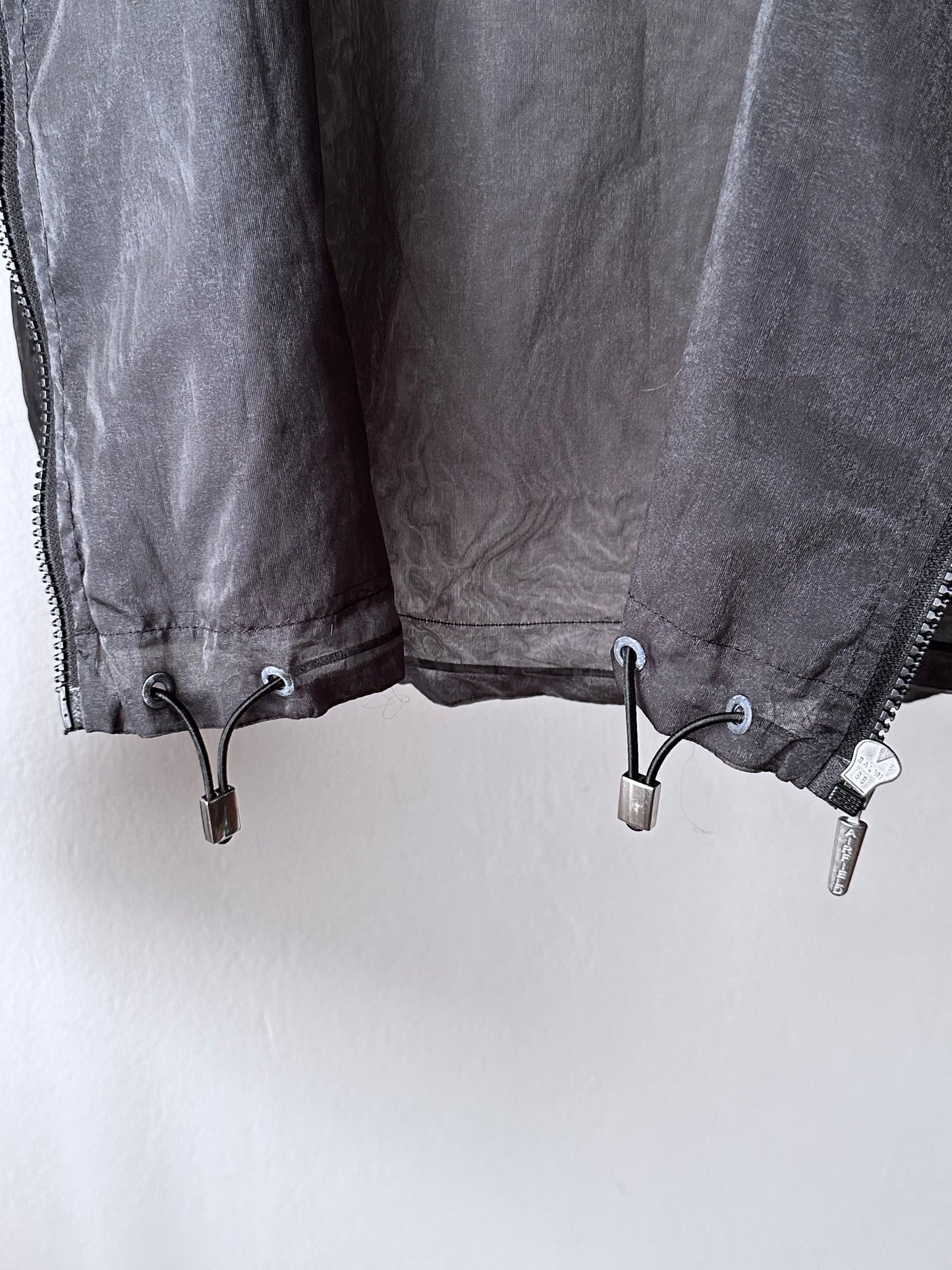 nylon sheer jacket with draw strings