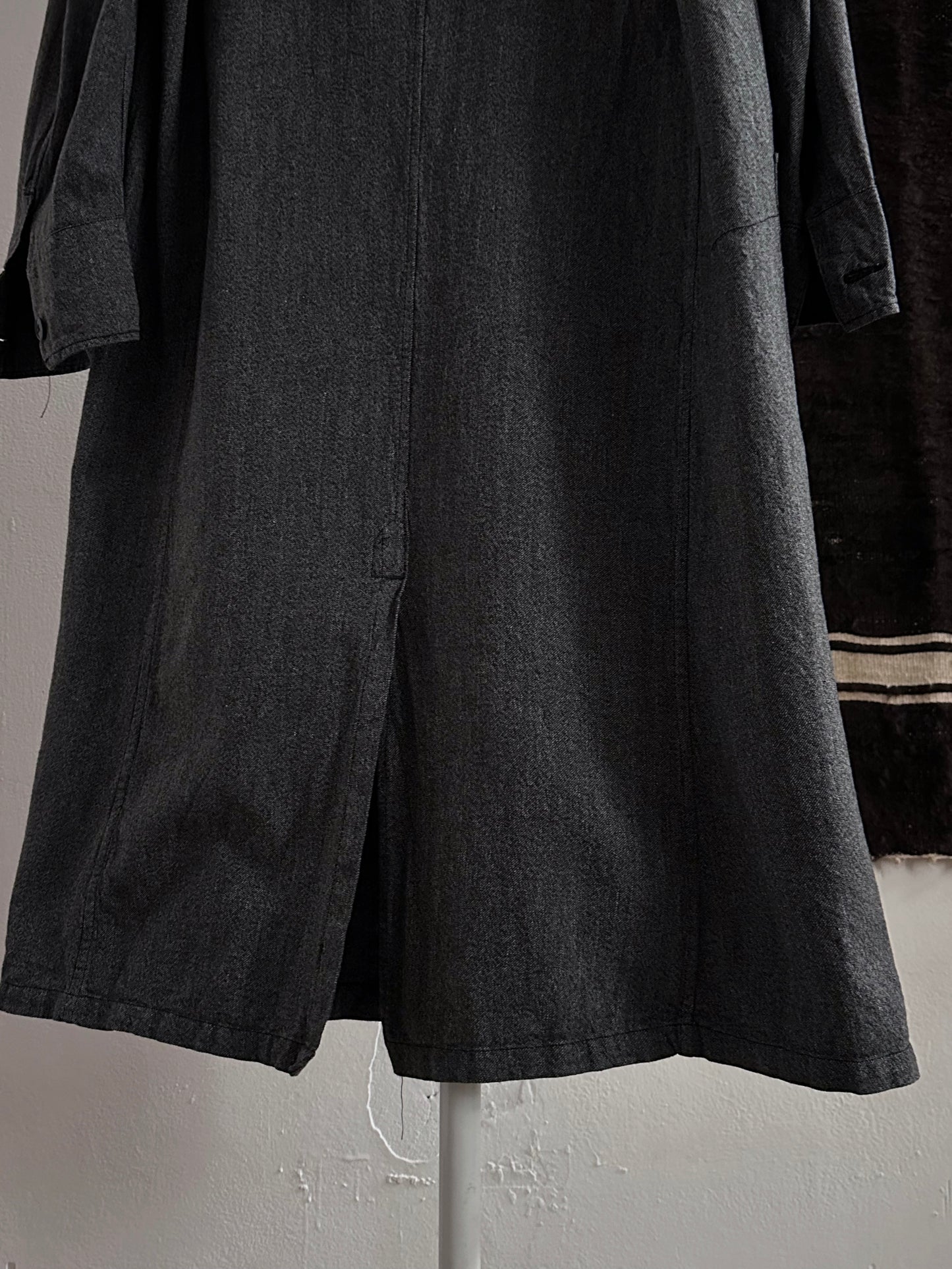 60s French Black Chambray Atelier Coat