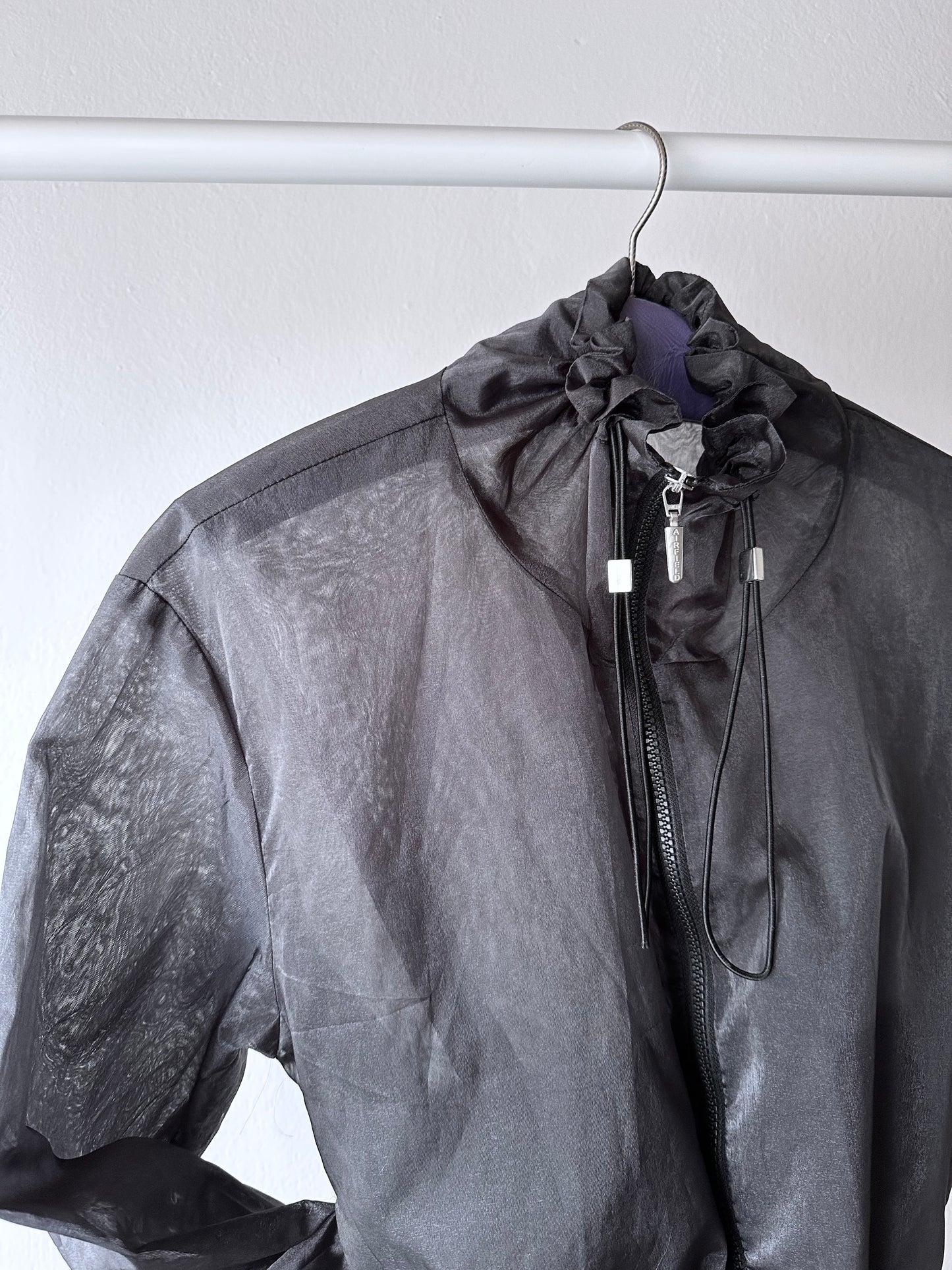 nylon sheer jacket with draw strings