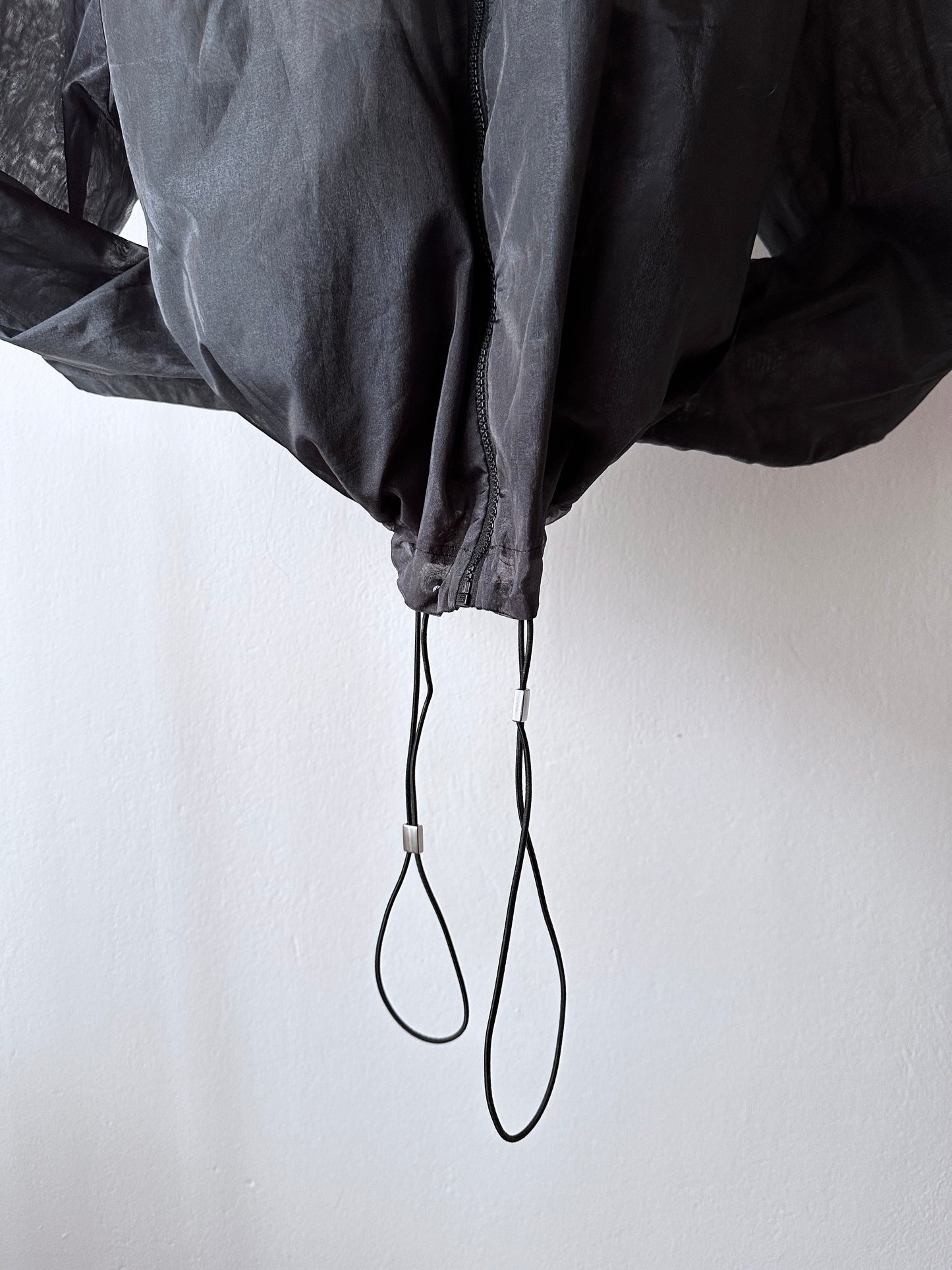 nylon sheer jacket with draw strings