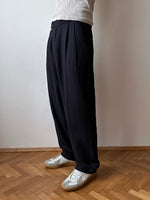 90s Black viscose/poly trouser - w30