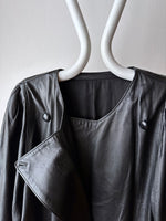 90s leather jacket in 2way