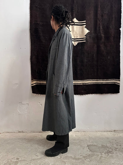 60s French Black Chambray Atelier Coat