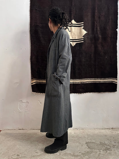 60s French Black Chambray Atelier Coat