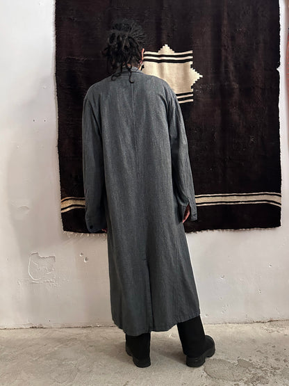 60s French Black Chambray Atelier Coat