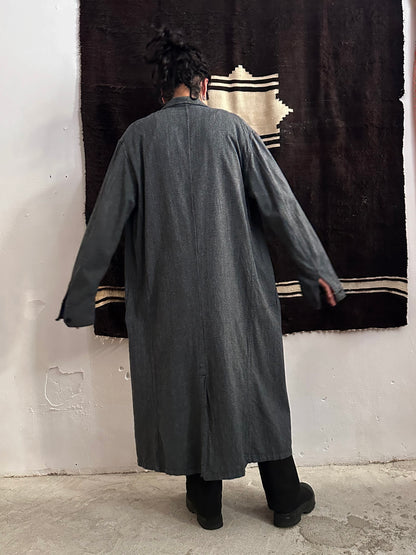 60s French Black Chambray Atelier Coat