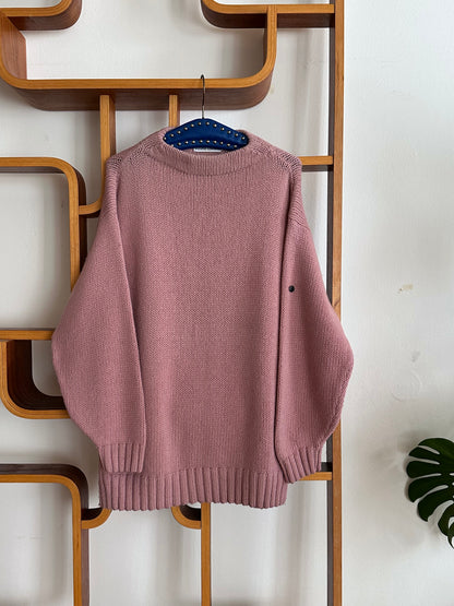 1990s 90年代 Stone Island ストーンアイランド Massimo Osti Wool Jumper ウール ニット セーター Pink ピンク マッシモオスティ Toto Praha Vintage clothing shop Antique shop 古着屋 プラハ Showroom appointment Prague ユーロ古着 ヨーロッパ古着 古着卸 ヴィンテージ