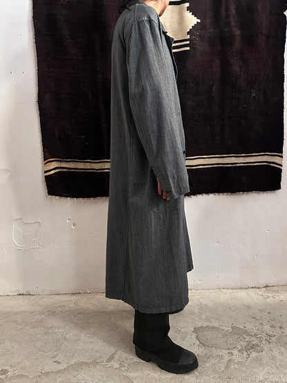 60s French Black Chambray Atelier Coat