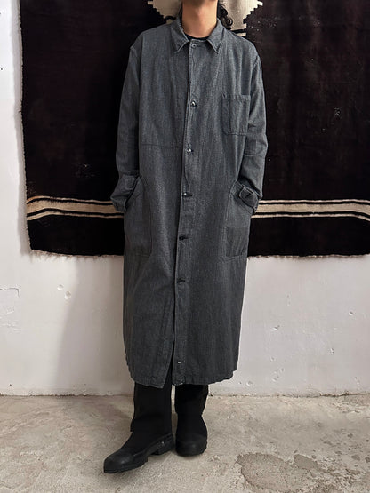 60s French Black Chambray Atelier Coat