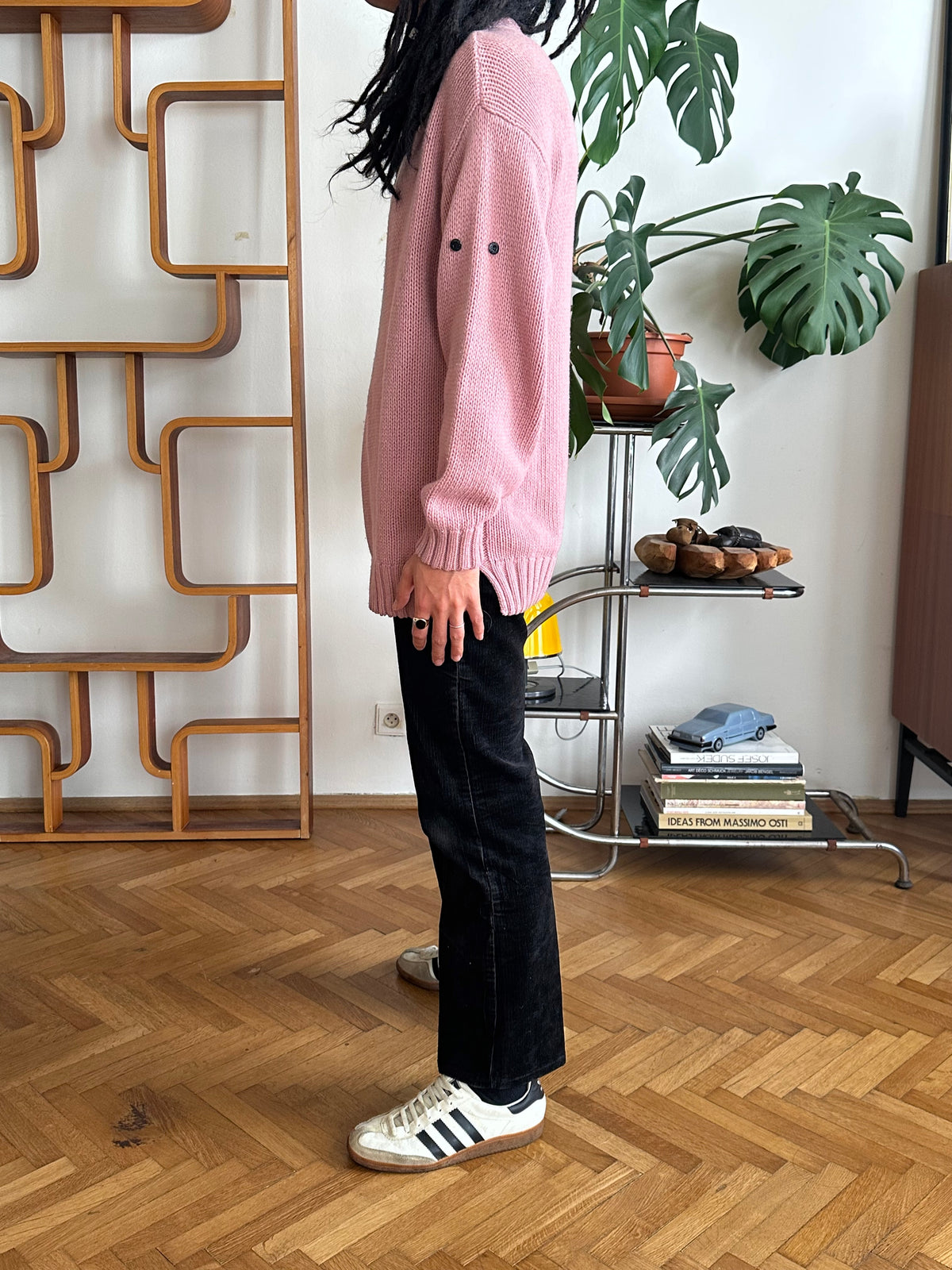 1990s 90年代 Stone Island ストーンアイランド Massimo Osti Wool Jumper ウール ニット セーター Pink ピンク マッシモオスティ Toto Praha Vintage clothing shop Antique shop 古着屋 プラハ Showroom appointment Prague ユーロ古着 ヨーロッパ古着 古着卸 ヴィンテージ