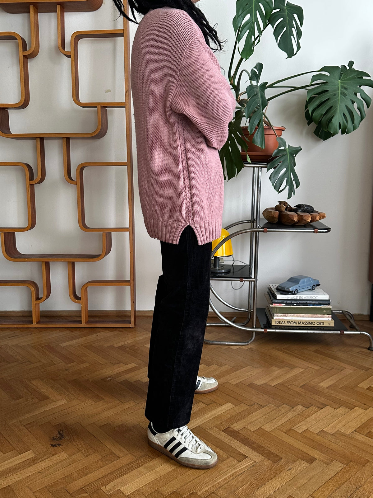 1990s 90年代 Stone Island ストーンアイランド Massimo Osti Wool Jumper ウール ニット セーター Pink ピンク マッシモオスティ Toto Praha Vintage clothing shop Antique shop 古着屋 プラハ Showroom appointment Prague ユーロ古着 ヨーロッパ古着 古着卸 ヴィンテージ